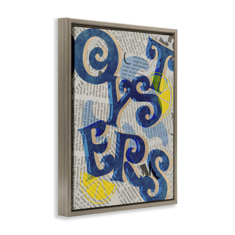 Cadre flottant Classic Retro Oysters, design par Lil 'Rue, H 21 po x l 17 po, Cadre flottant orme Montalcino