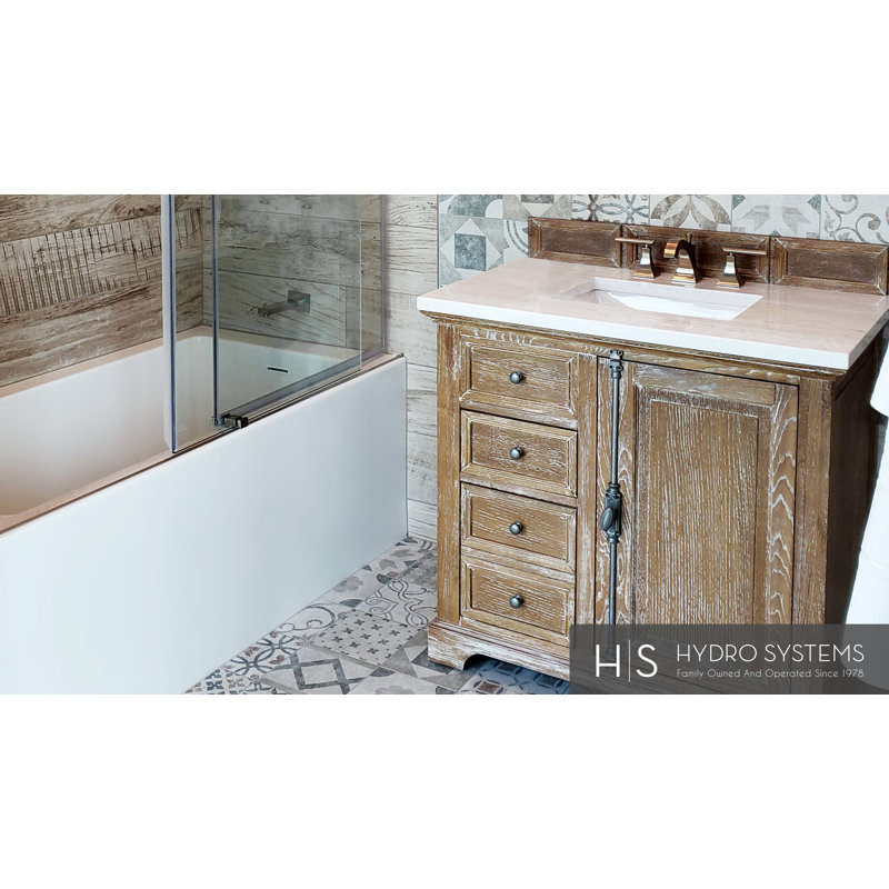Sydney 60'' L Air Bathtub, Bone, Right, Polished Chrome