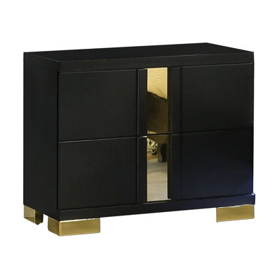 Table de chevet, noir / or
