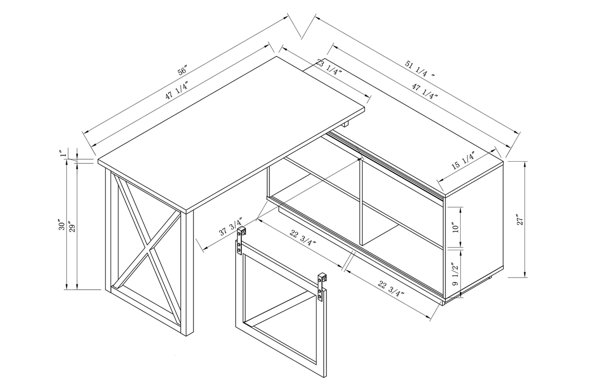 Gracie Oaks Elizaveta L-Shaped Computer Desk & Reviews | Wayfair