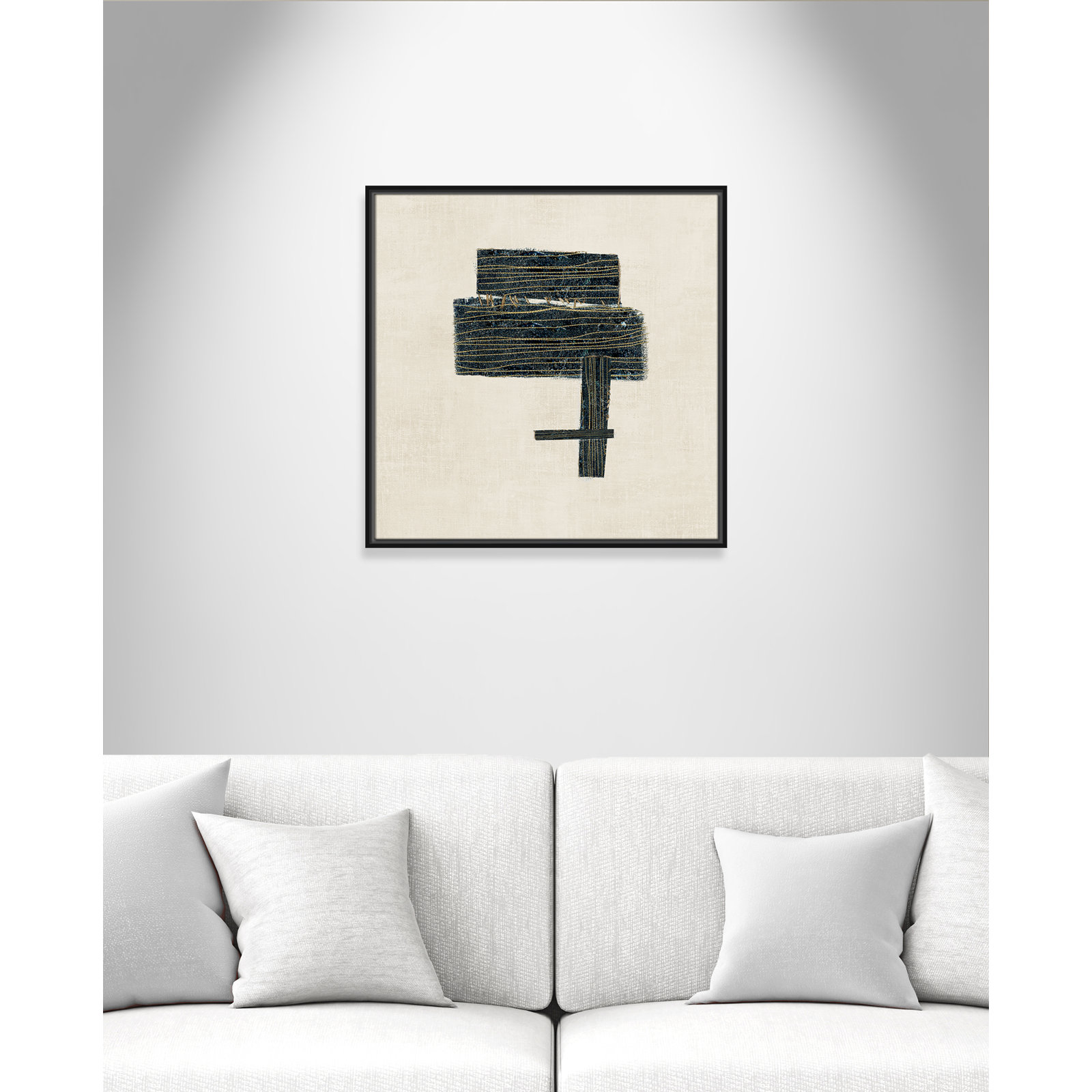 Stiched I Print by , 25.5" H x 25.5" W, Black