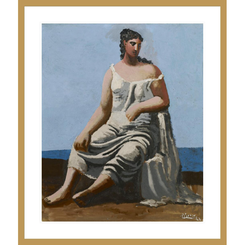 «Woman by the Sea» par Pablo Picasso, impression giclée sur cadre, H 39,38 po x l 33,5 po