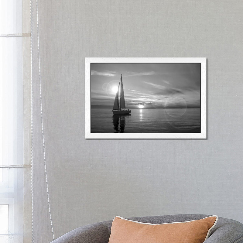 Sailboat 1 Piece Wall Art on Canvas, 152.5 cm H x 101.5 cm W, White Framed