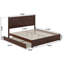 Lit plateforme en bois avec pied de lit et gigogne Aveline-155936815-155936806