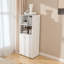 Bureau extensible, bureau avec tablettes de rangement et roulettes mobiles, bureau pliable pour petits appartements et bureaux, marbre blanc