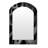Through The Rabbit Hole Black White Maze III - Geometric Arch Wall Mirror, Black Asymmetrical Decorative Mirror, Printed Metal Art-1267952267