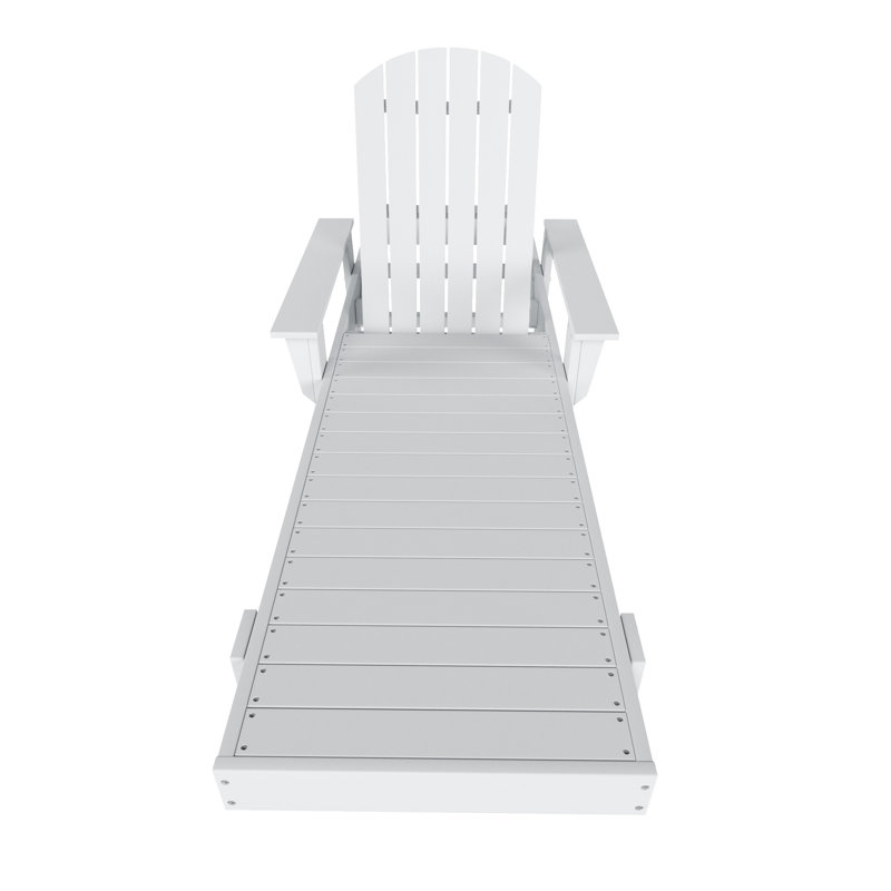 Altura 77.6" Long Outdoor All-Weather Poly Reclining Single Chaise, White