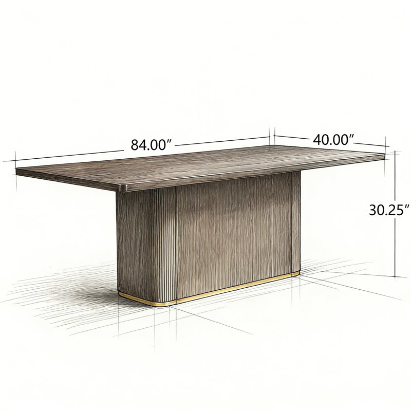 84" Rectangular Dining Table, Dark Brown