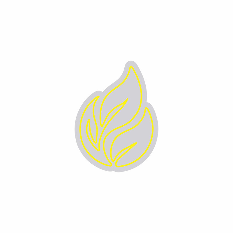  | Enseigne néon à motif de feuilles | Fabriqué avec des tubes néon durables et courbés sur mesure pour un éclairage vibrant et uniforme qui dure plus de 50 000 heures sans décoloration ni scintillement | 17 x 18 | Jaune vif