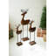  Carved Wood and Iron Reindeer Figurines – Set of 3