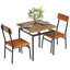 Ensemble de table de salle à manger 3 pièces, ensemble de table de cuisine pour 2 avec 2 chaises rembourrées en polyuréthane-1709460100