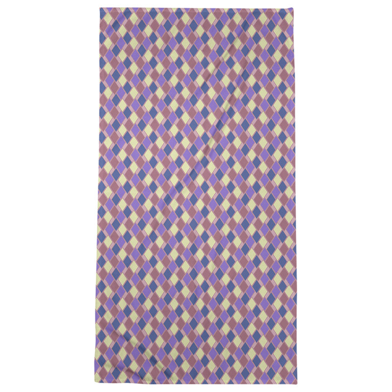 Serviette de bain à losanges Retro, Rose/mauve