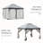 Outdoor Gazebo, Patio Gazebo Canopy Shelter w/ Double Vented Roof, Zippered Mesh Sidewalls, Solid Steel Frame