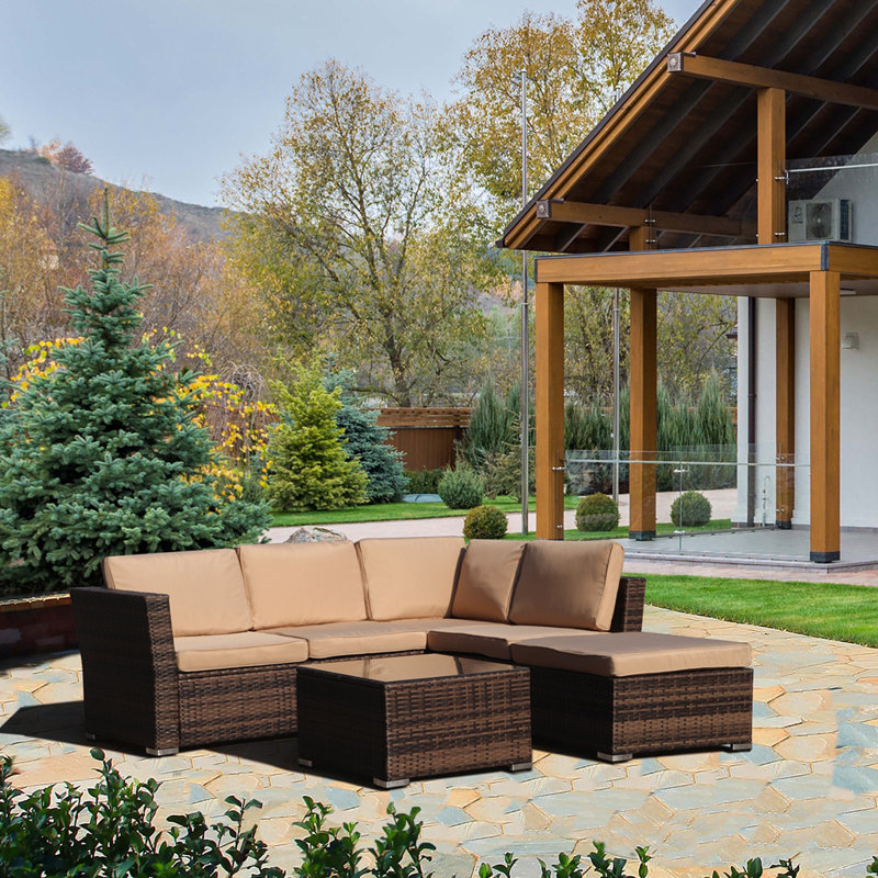 4 - Person Patio Conversation Set, Beige