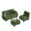 Canapé en forme de L en chenille avec 4 coussins, repose-pieds mobile et garniture capitonnée matelassée de conception ergonomique, canapé à assise profonde facile à assembler pour le salon, le bureau, un appartement, vert