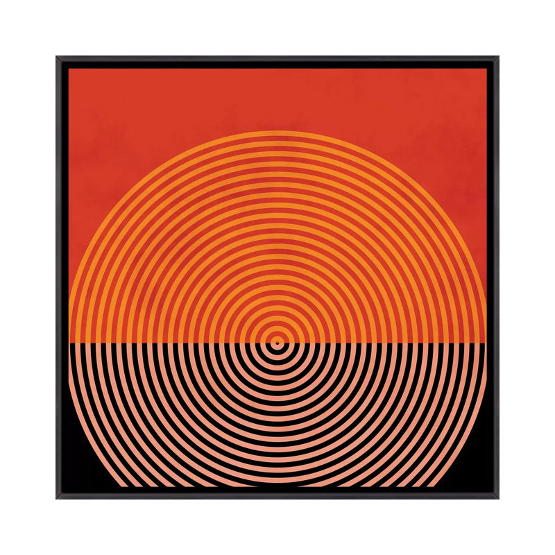 «Lines and Shapes I» par Ana Rut Bré - impression d'art graphique, H 18 po x l 18 po x 1,5 po, Toile avec cadre noir patiné