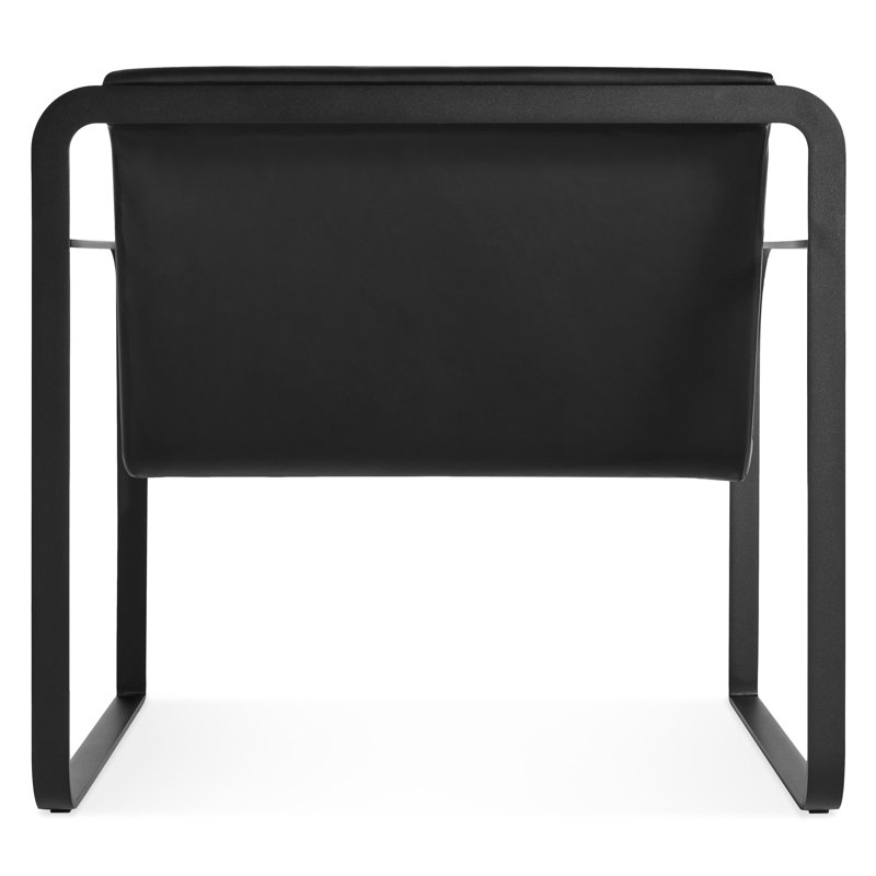 Skald Lounge Chair, Onyx Genuine Leather, Matte Black