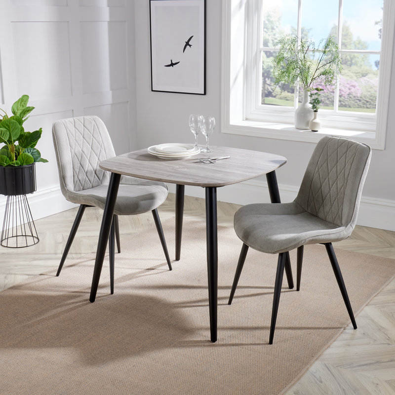 Vitela Square 80cm x 80cm Dining  Kitchen Table, Grey Oak