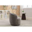 Chaise d'appoint moderne en tissu de chenille, pivotante, chaise rembourrée en mousse d'une largeur de 25,6 po avec base pivotante pour chambre à coucher-414963793