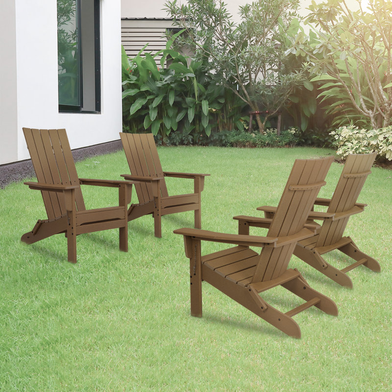 Ensemble de 4 chaises pliantes Durapatio Adirondack, Acajou