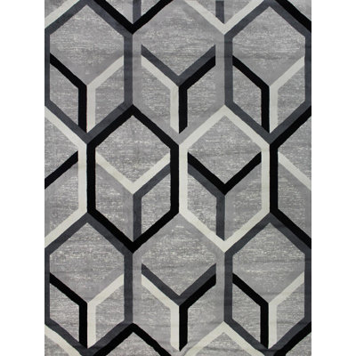 Nubia Geometric Area Rug in Gray