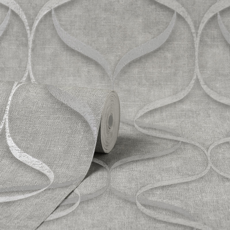 Milano Wave Italian Heavyweight Vinyl Wallpaper, Grey
