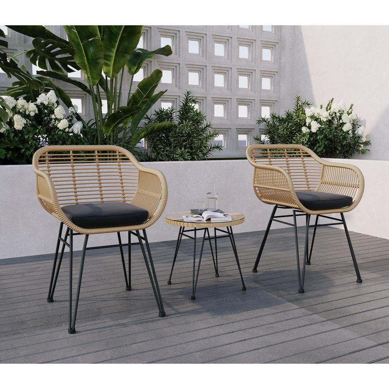 2 - Person Outdoor Seating Group, Yellow, Black