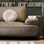 Causeuse-coussin standard en cuir véritable kaki