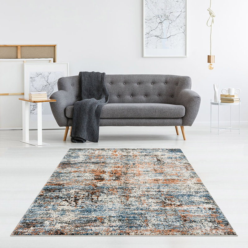 Tapis abstrait pour salon, chambre à coucher, Rectangle 5 pi 3 po x 7 pi