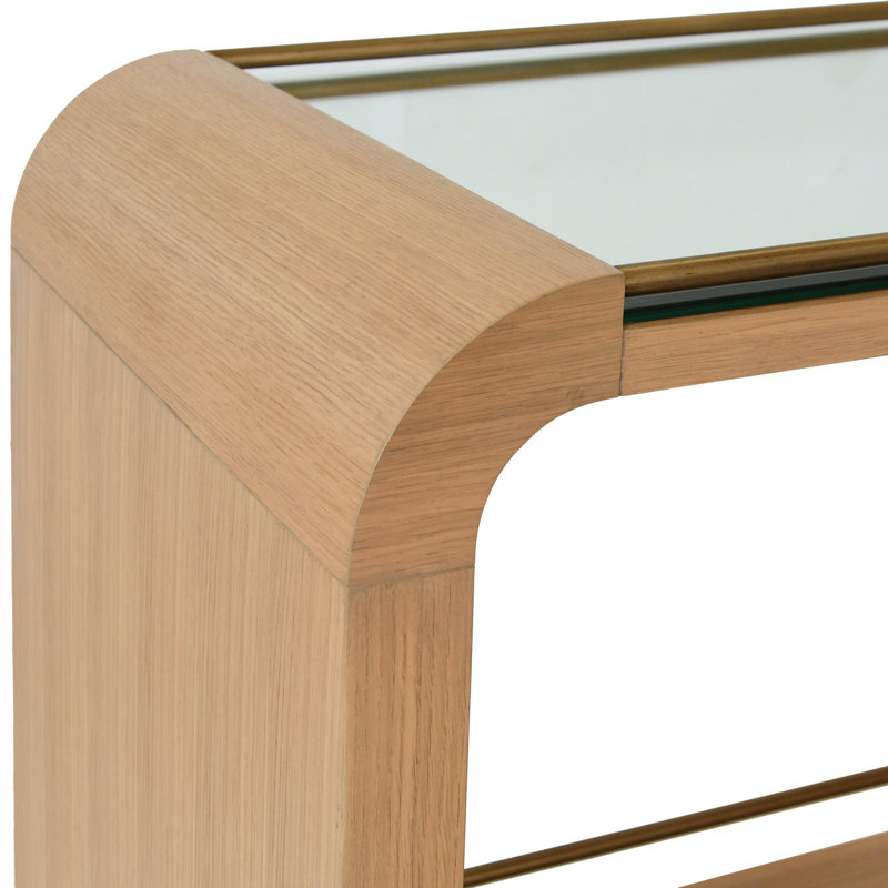 Myer Solid Wood Bar Cart, Natural Oak