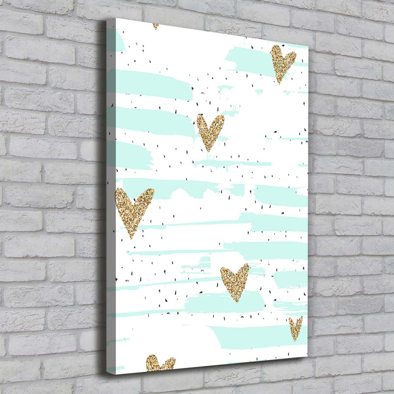 Hearts And Spots - Wrapped Canvas Print