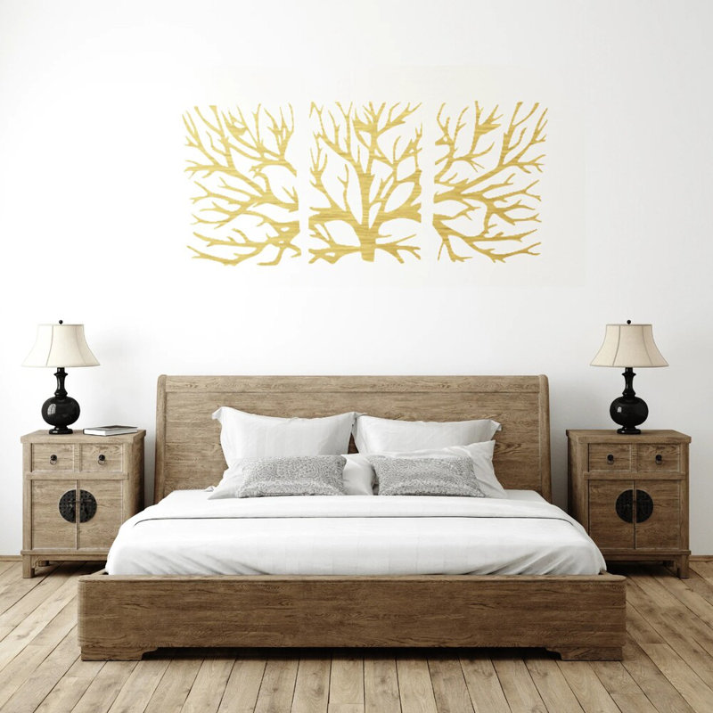 Tree Metal Wall Art - Nature Inspired Tree Silhouette Decor - Rustic Farmhouse Wall Hanging - Modern Industrial Metal Sculpture - Outdoor Indoor Home Decor - Garden Living Room Decoration - Large Statement Art Piece