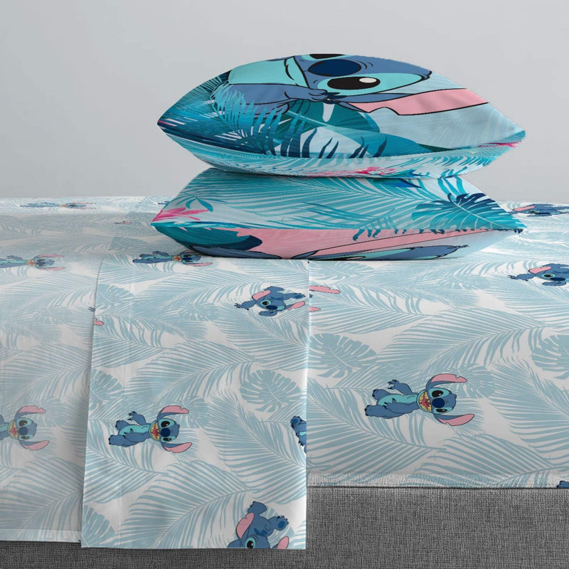 Lilo and Stitch Floral Fun Twin Sheet Set