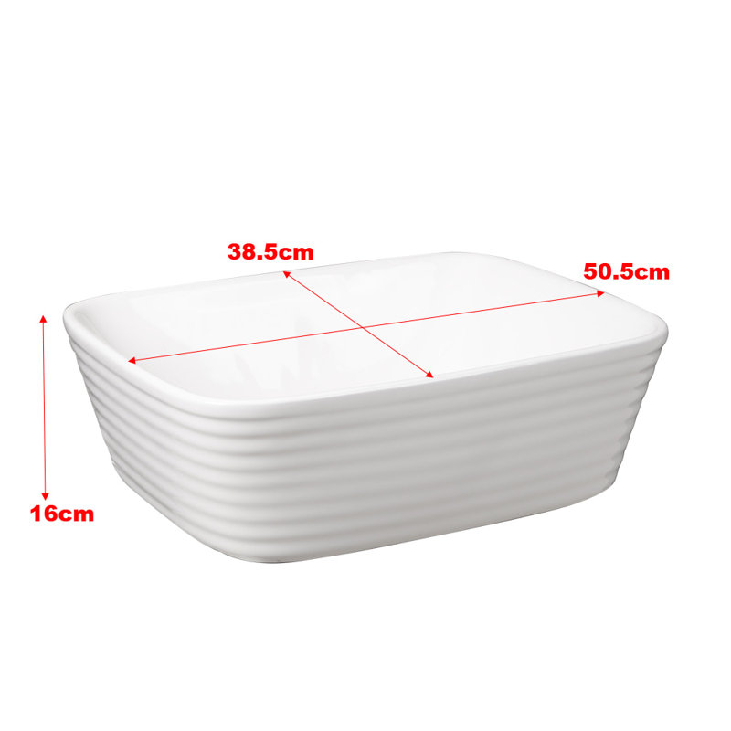 17 Stories 505mm L x 385mm W Marble Ceramic Rectangular Sink with Overflow