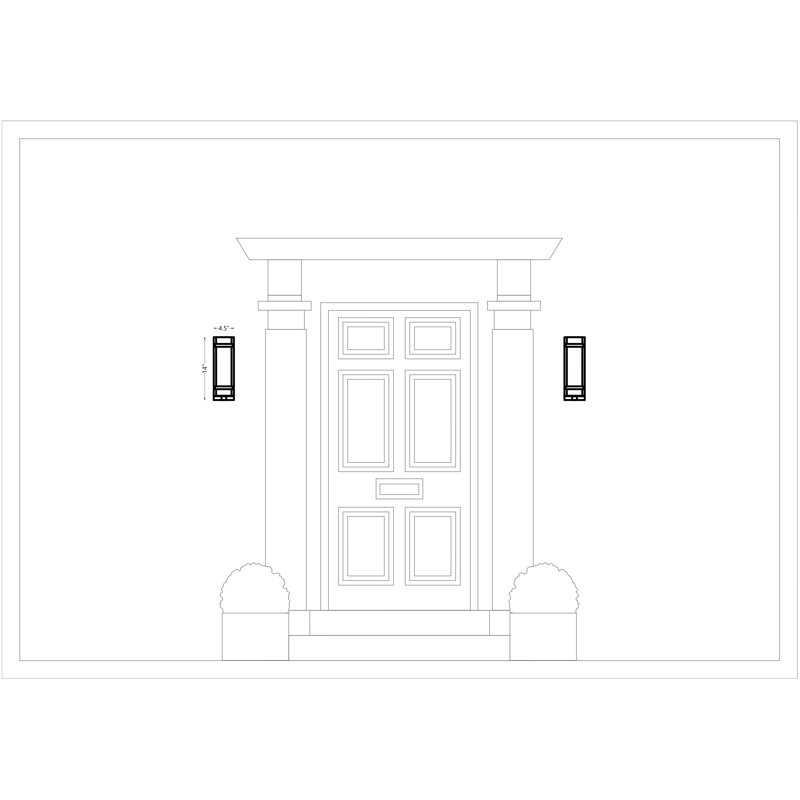 Alban Small One Light Outdoor Wall Lantern from Generation Lighting , Black, No, 14" H x 4.5" W x 4.13" D