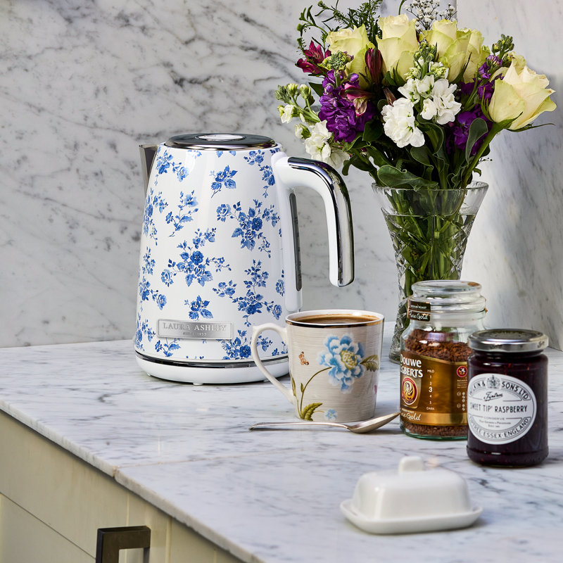 Bouilloire VQ Laura Ashley, Blanc / Bleu marine