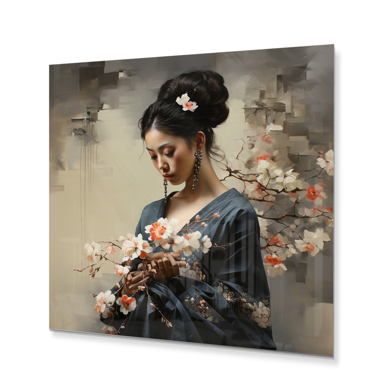 Asian Art Geishas Grace III, 16" H x 16" W x 1" D