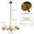 6 - Light Dimmable Gold Wagon Wheel Chandelier