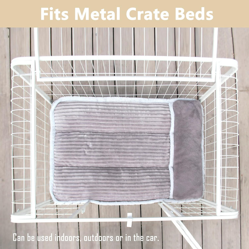 Large Gray Chew Resistant Dog Bed with Pillow