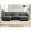 Canapé modulaire modulaire en U pour salon, avec 2 repose-pieds mobiles | Gris | Velours-307859593