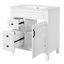 Meuble-lavabo de 30 po avec lavabo en céramique de haute qualité, deux tiroirs à mouvement fluide et tablette réglable de 30 po à 2 tiroirs d'inspiration française, peu encombrante, charnières à fermeture douce, idéale pour les petites salles de bain-2145524704