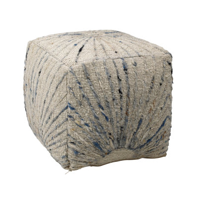 Kathleen Wool Upholstered Ottoman, Ivory