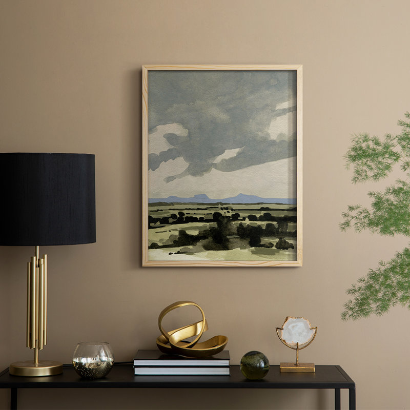 «Pink Hazy Sky I», reproduction encadrée - bois massif, H 15 po x l 12 po