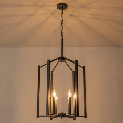 Lustre géométrique 6 lumières style bougie Farmhouse