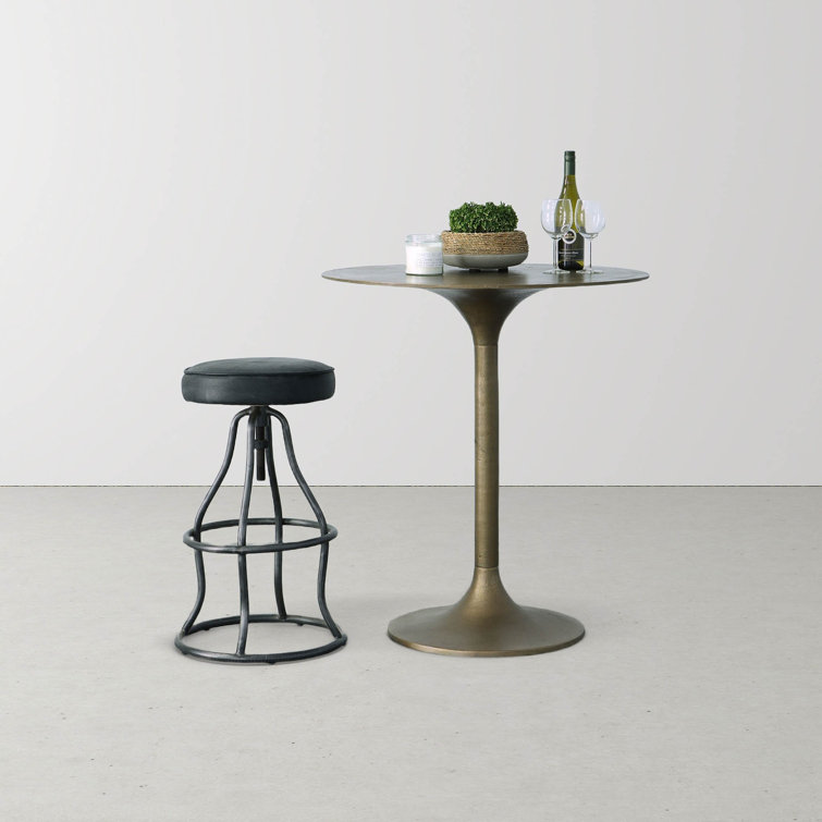 Bernardo Swivel Upholstered Adjustable Height Counter Stool with Metal Frame