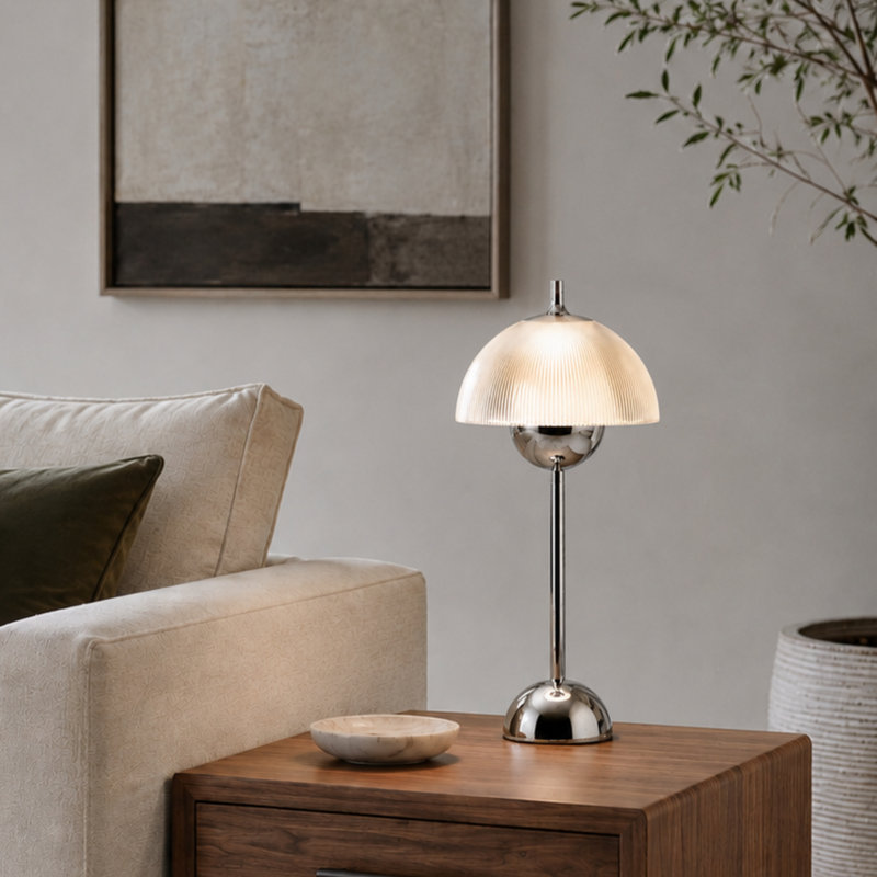 Set of 2 Modern Chrome Table Lamps