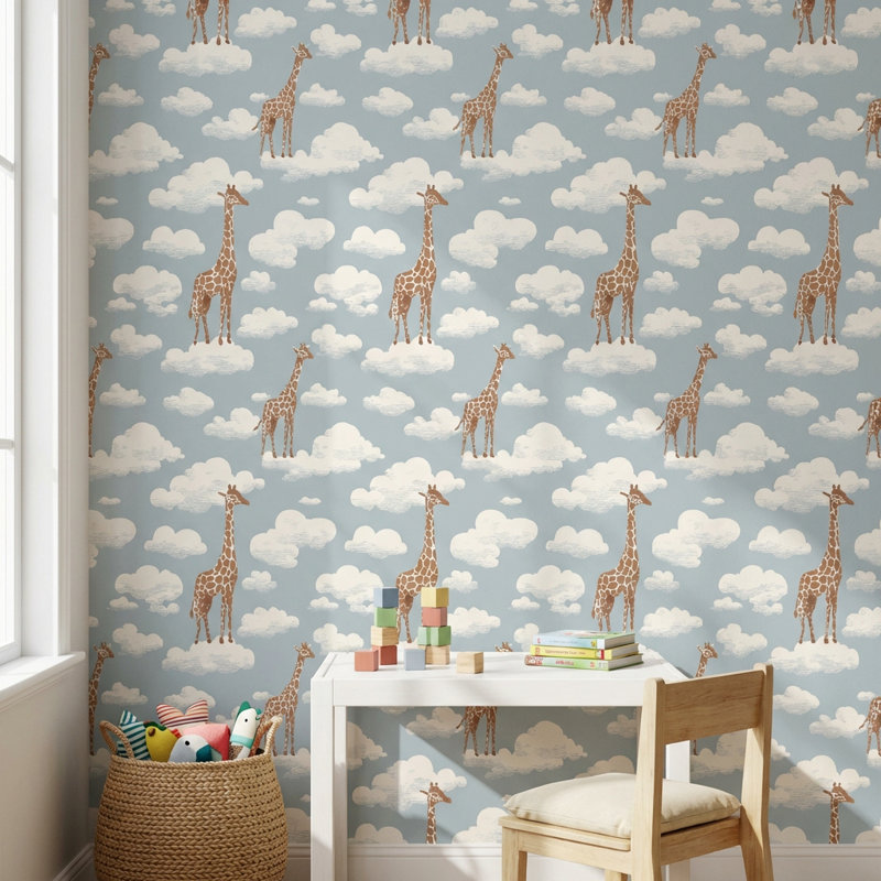 Girafe et papier peint amovible mural, Peler et coller