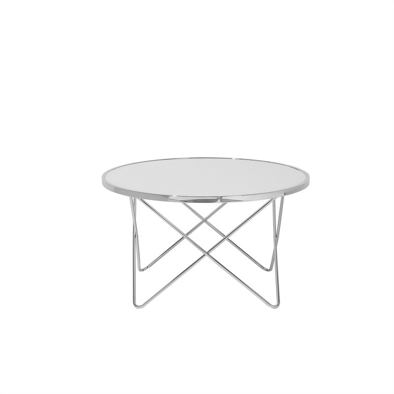 Colton Cross Legs Coffee Table, Silver/White