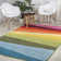 Maudrey Geometric Striped Orange/Green/Blue Rug