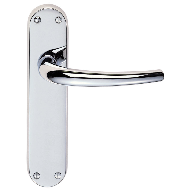 Lilla Latch Door Handle, Polished Chrome